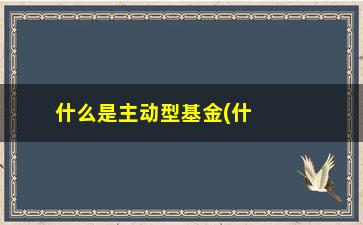 “什么是主动型基金(什么是主动型基金什么是被动型基金)”/