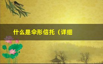 “什么是伞形信托（详细介绍伞形信托的定义和特点）”/