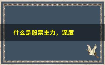 “什么是股票主力，深度解析股票市场中的主力资金”/