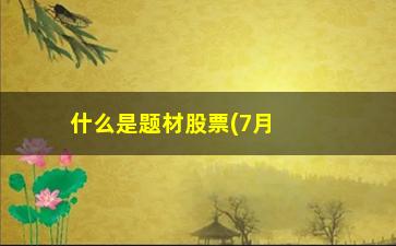 “什么是题材股票(7月份炒什么题材的股票)”/