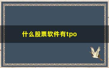 “什么股票软件有tpo(股票什么软件最好)”/