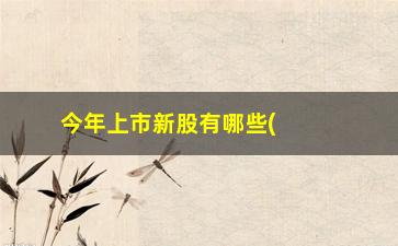 “今年上市新股有哪些(即将上市的股票有哪些)”/