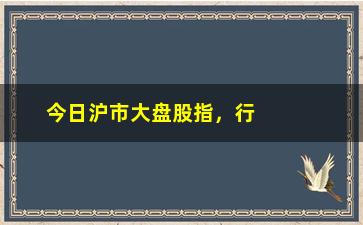 “今日沪市大盘股指，行情分析及走势预测”/