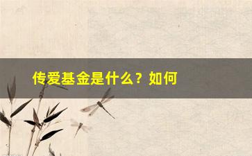 “传爱基金是什么？如何参与传爱基金的公益活动？”/