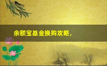 “余额宝基金换购攻略，教你轻松实现资产增值”/