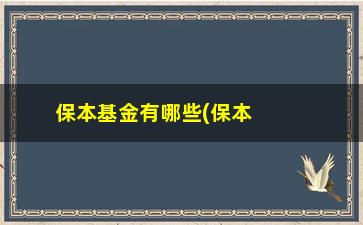 “保本基金有哪些(保本型基金有哪些)”/