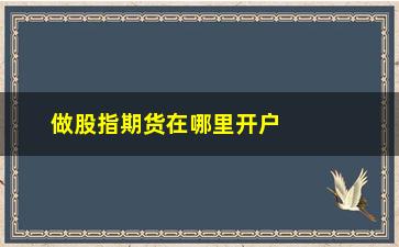 “做股指期货在哪里开户(股指期货开户条件有什么要求)”/