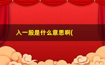 “入一股是什么意思啊(股票水下买入是什么意思)”/