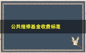 “公共维修基金收费标准(公共维修基金收费标准2023)”/