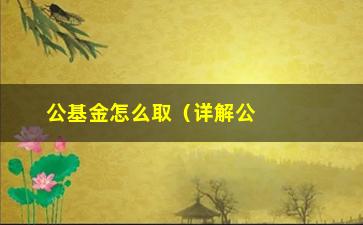 “公基金怎么取（详解公积金提取流程和注意事项）”/