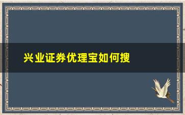 “兴业证券优理宝如何搜索特定股票”/