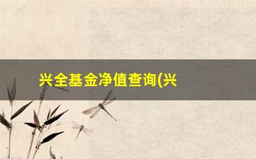 “兴全基金净值查询(兴全趋势投资混合基金净值)”/