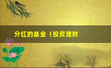 “分红的基金（投资理财的好选择）”/