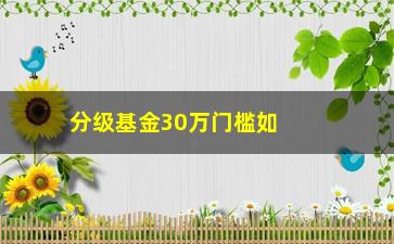 “分级基金30万门槛如何突破？”/