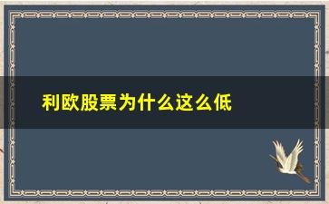 “利欧股票为什么这么低(利欧股份为什么这么低)”/