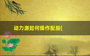 “动力源如何操作配股(如何进行配股网上操作)”/