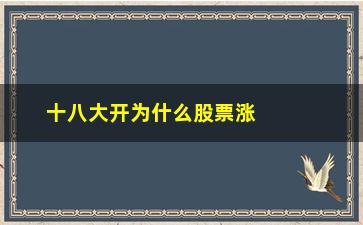 “十八大开为什么股票涨”/