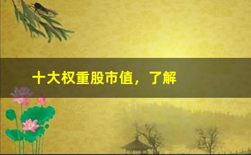 “十大权重股市值，了解当前市场十大权重股的市值情况”/