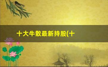 “十大牛散最新持股(十大牛散最新持股2023)”/