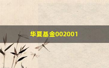 “华夏基金002001净值实时查询（最新数据和分析报告）”/