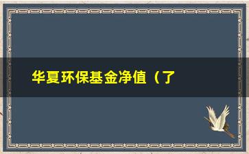 “华夏环保基金净值（了解最新华夏环保基金净值数据）”/