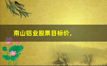 “南山铝业股票目标价，分析南山铝业股票走势及其未来目标价”/