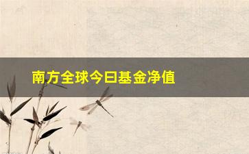 “南方全球今曰基金净值分析（了解南方全球基金最新净值变化）”/