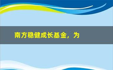 “南方稳健成长基金，为何成为投资者心中的香饽饽？”/