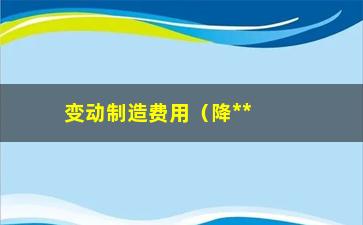 “变动制造费用（降**造成本的有效方法）”/