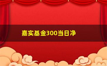 “嘉实基金300当日净值（了解今日嘉实基金300的净值变化）”/