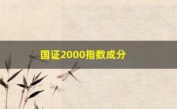 “国证2000指数成分股名单(399303国证2000指数)”/