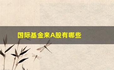 “国际基金来A股有哪些影响和机遇？”/