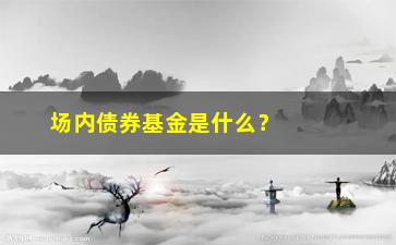 “场内债券基金是什么？如何选择适合自己的场内债券基金？”/