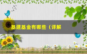 “基建基金有哪些（详解国内基建领域的投资基金）”/