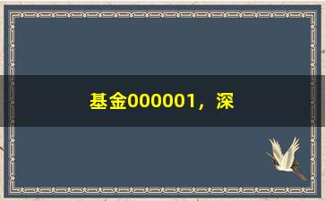 “基金000001，深圳成指首只指数基金”/