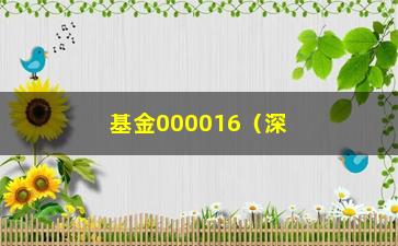 “基金000016（深圳成指基金的相关信息及投资建议）”/