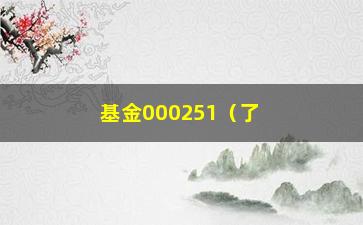 “基金000251（了解000251基金的投资风险和收益）”/