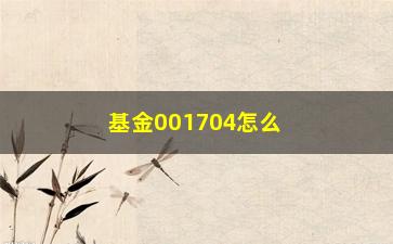 “基金001704怎么样？风险介绍和收益率如何？”/