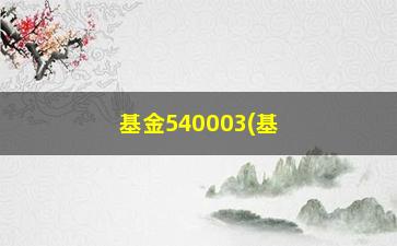 “基金540003(基金540003最新净值)”/