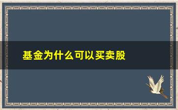 “基金为什么可以买卖股票(公募基金买卖股票印花税)”/