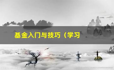 “基金入门与技巧（学习基金投资的基本知识和操作技巧）”/