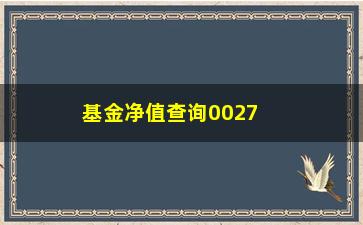 “基金净值查询0027(0027基金最新净值)”/