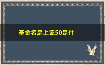 “基金名是上证50是什么意思(怎么看基金是深证和上证)”/