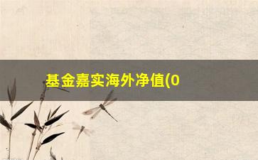 “基金嘉实海外净值(07002基金历史分红查询)”/