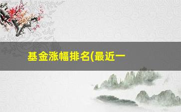 “基金涨幅排名(最近一年基金涨幅排名)”/