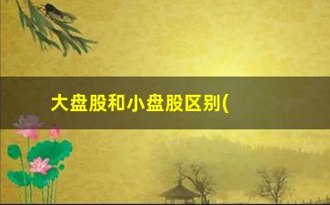 “大盘股和小盘股区别(沪市和深市的区别)”/