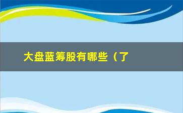 “大盘蓝筹股有哪些（了解大盘蓝筹股的投资价值）”/