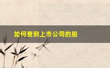 “如何查到上市公司的股票代码(所有上市公司股票代码查询)”/