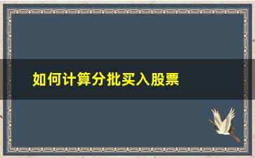 “如何计算分批买入股票的成本价(股票分批买入分红税怎么计算)”/