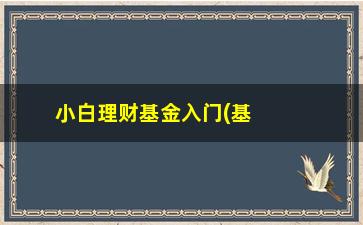 “小白理财基金入门(基金理财知识入门基础知识)”/